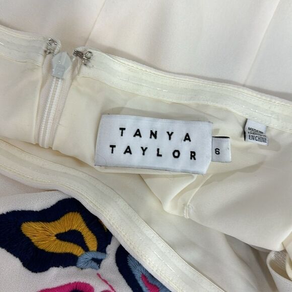 Tanya Taylor Wisteria Floral Embroidered Lottie Midi Dress Size 6 - Picture 7 of 11